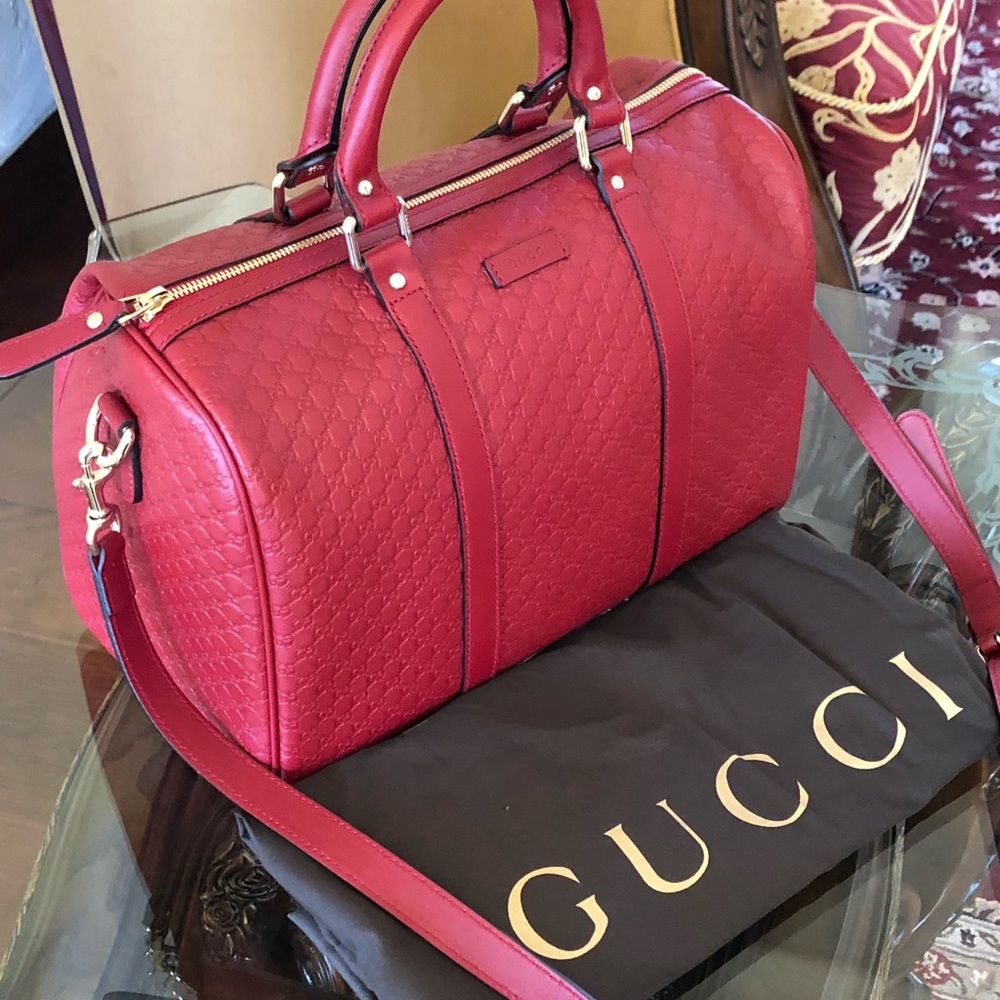 NWT Gucci embossed leather Boston handbag - Picture 2 of 7